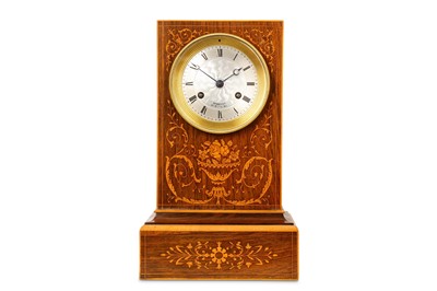 Lot 228 - A second quarter 19th century French rosewood, satinwood and
marquetry inlaid mantel clock signed 'Perrelet her mcien du Roi'