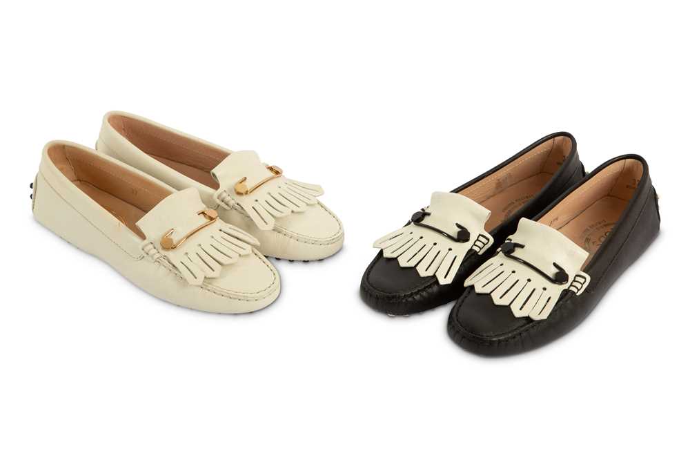 Lot 110 - Two Pairs of Tod's Heaven Frangia Spilla Loafers - Size 37 and 37.5