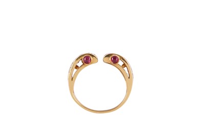 Lot 55 - A ruby and diamond dress ring