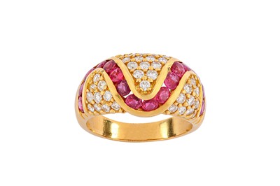 Lot 75 - A ruby and diamond ring