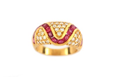 Lot 75 - A ruby and diamond ring
