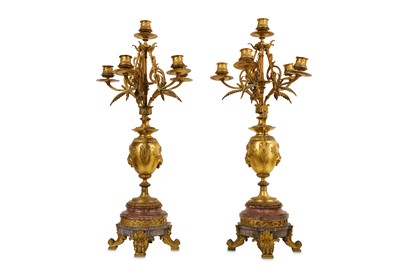 Lot 253 - A PAIR OF LATE 19TH CENTURY FRENCH GILT METAL...