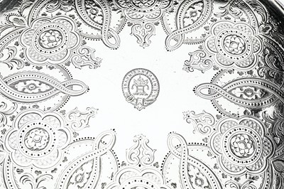 Lot 491 - A Victorian sterling silver salver, Sheffield 1864 by Thomas Bradbury & Sons