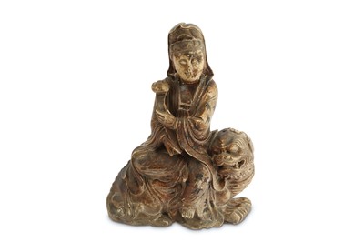 Lot 231 - A Chinese carved soapstone figure of Guan Yin,...