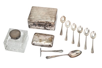 Lot 105 - A mixed group of cased sterling silver and...