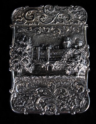 Lot 65 - A Nathaniel Mills hallmarked silver castle top...