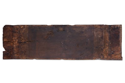 Lot 44 - AN EARLY MEDIEVAL CARVED WOOD RELIEF PANEL...