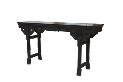Lot 465 - A CHINESE HARD WOOD ALTAR TABLE.