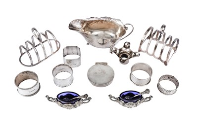Lot 107 - A mixed group of sterling silver items...
