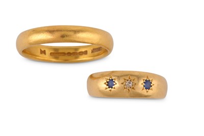 Lot 32 - Two gold band rings