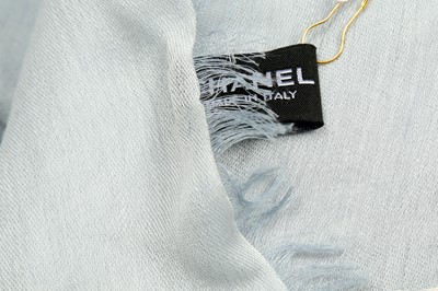 Lot 106 - Chanel Pale Blue Cashmere Silk Scarf