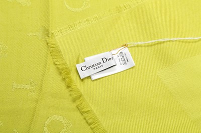 Lot 134 - Christian Dior Chartreuse Silk Wool Scarf