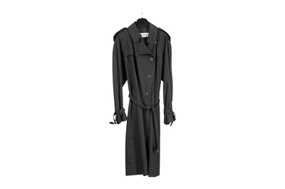 Lot 569 - Yves Saint Laurent Rive Gauche Mens Black Cotton Trench Coat - Size 50