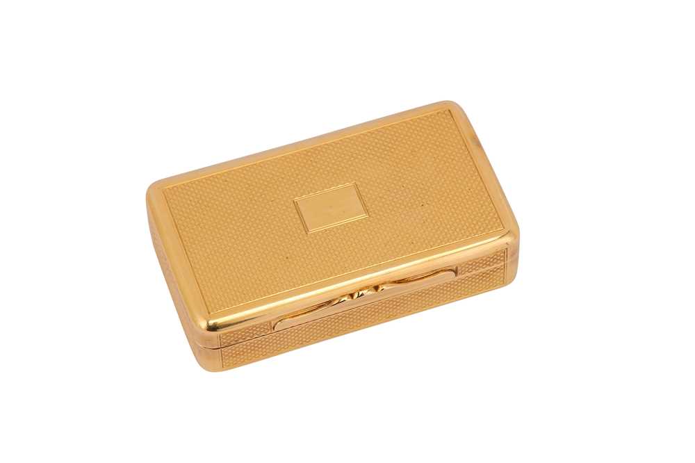 Lot 202 - A George IV 18 carat gold snuff box, London 1824 by Charles Rawlings (this mark reg. 28th Oct 1819)
