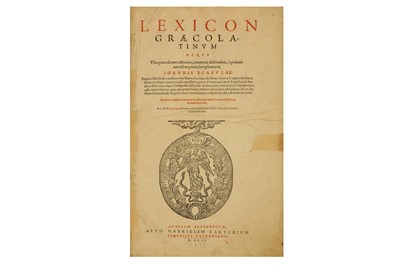 Lot 64 - Scapula (Johann) 
Lexicon graecolatinum…