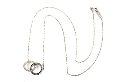 Lot 67 - A 'Double Interlocking Circles' pendant necklace, by Tiffany & Co.