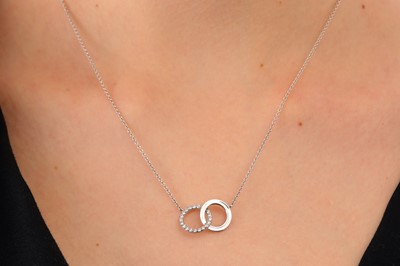 Lot 67 - A 'Double Interlocking Circles' pendant necklace, by Tiffany & Co.