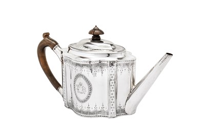 Lot 492 - A George III sterling silver teapot, London 1790 by Peter and Jonathan Bateman (reg. 7th Dec 1790)