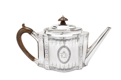 Lot 492 - A George III sterling silver teapot, London 1790 by Peter and Jonathan Bateman (reg. 7th Dec 1790)