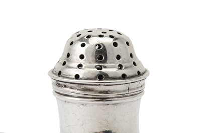 Lot 313 - A rare American Colonial mid-18th century silver pepper caster, Philadelphia circa 1740-50 by Phillip Syng jr (1703-1789)