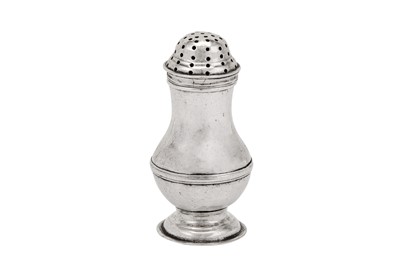 Lot 313 - A rare American mid-18th century silver pepper caster, Philadelphia circa 1740-50 by Phillip Syng jr (1703-1789)