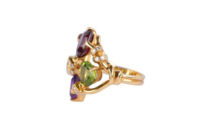 Lot 116 - A multi-gem and diamond ring, by Chanel