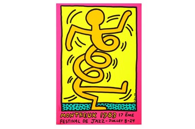 Lot 323 - Keith Haring (American, 1958-1990), 'Montreux Jazz Festival, 1983 (Pink)'