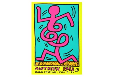 Lot 324 - Keith Haring (American, 1958-1990), 'Montreux Jazz Festival, 1983 (Yellow)'