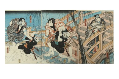 Lot 651 - A COLLECTION OF JAPANESE WOODBLOCK PRINTS KUNISADA AND OTHERS.