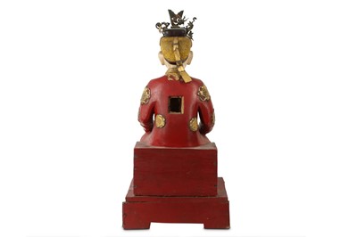Lot 450 - A VIETNAMESE LACQUERED WOOD FIGURE.