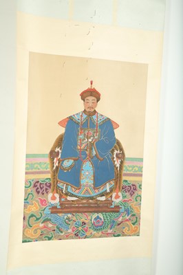 Lot 732 - FOUR CHINESE HANGING SCROLL PAINTINGS.