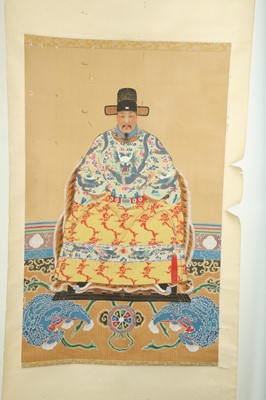Lot 732 - FOUR CHINESE HANGING SCROLL PAINTINGS.