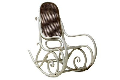Lot 397 - An early 20th Century Thonet style white painted bentwood rocking chair