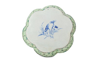 Lot 91 - A CHINESE CANTON ENAMEL FAMILLE ROSE 'GO PLAYERS' DISH.