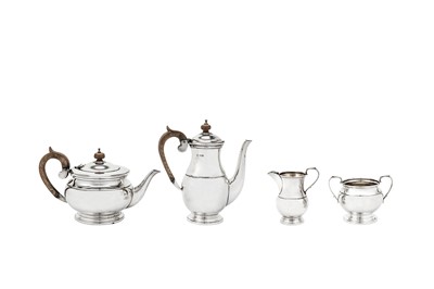 Lot 476 - An Elizabeth II sterling silver four-piece tea and coffee service, Sheffield 1973 by Cooper Brothers & Sons Ltd
