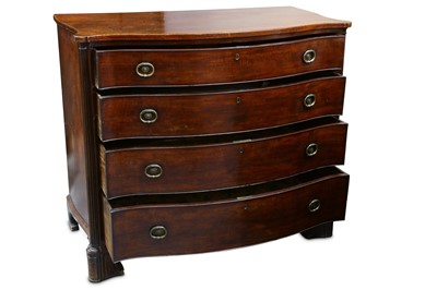 Lot 313 - An 18th Century George III serpentine mahogany chest