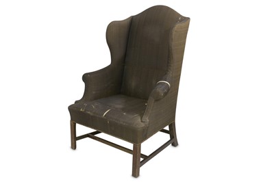 Lot 268 - A George III mahogany wing back armchair
