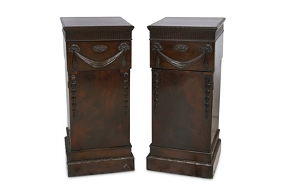 Lot 271 - A pair of George III Neoclassical mahogany pedestals