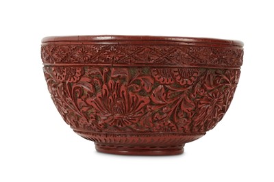 Lot 234 - A CHINESE CINNABAR LACQUER BOWL.