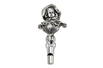 Lot 231 - An American sterling silver babies rattle, import marks Birmingham 1904 by Gorham Manufacturing Co