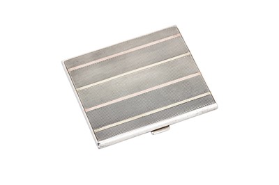 Lot 366 - A George V sterling silver and two-colour gold cigarette case, Birmingham 1930 by William Neale and Company