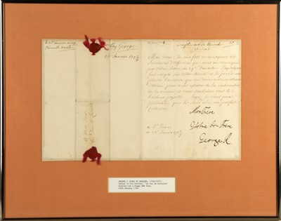 Lot 483 - George I 1714-1727, a letter to his brother...