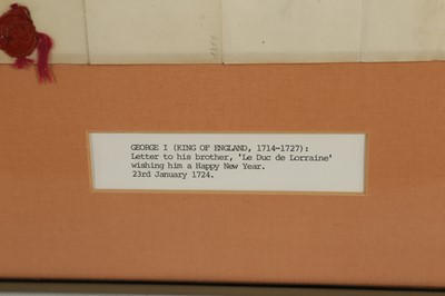 Lot 483 - George I 1714-1727, a letter to his brother...