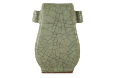 Lot 546 - A CHINESE CELADON CRACKLE-GLAZE VASE, FANGHU.