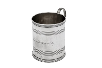 Lot 314 - An early 19th century American silver mug or can, Philadelphia circa 1826 by Thomas Fletcher and Sidney Gardiner (active 1808-1827)
