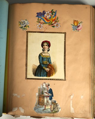 Lot 13 - An attractive early Victorian scrap album.