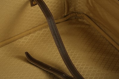 Lot 212 - A GUCCI VINTAGE BROWN LEATHER WEB SUITCASE