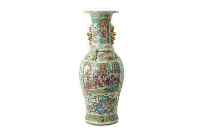 Lot 323 - A CHINESE CANTON FAMILLE ROSE VASE.