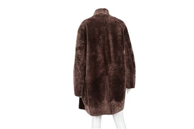 Lot 204 - Celine Burgundy Reversible Shearling Coat - Size 36