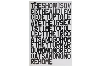 Lot 344 - Christopher Wool/Felix Gonzalez-Torres, 'Untitled (The Show Is Over)'
